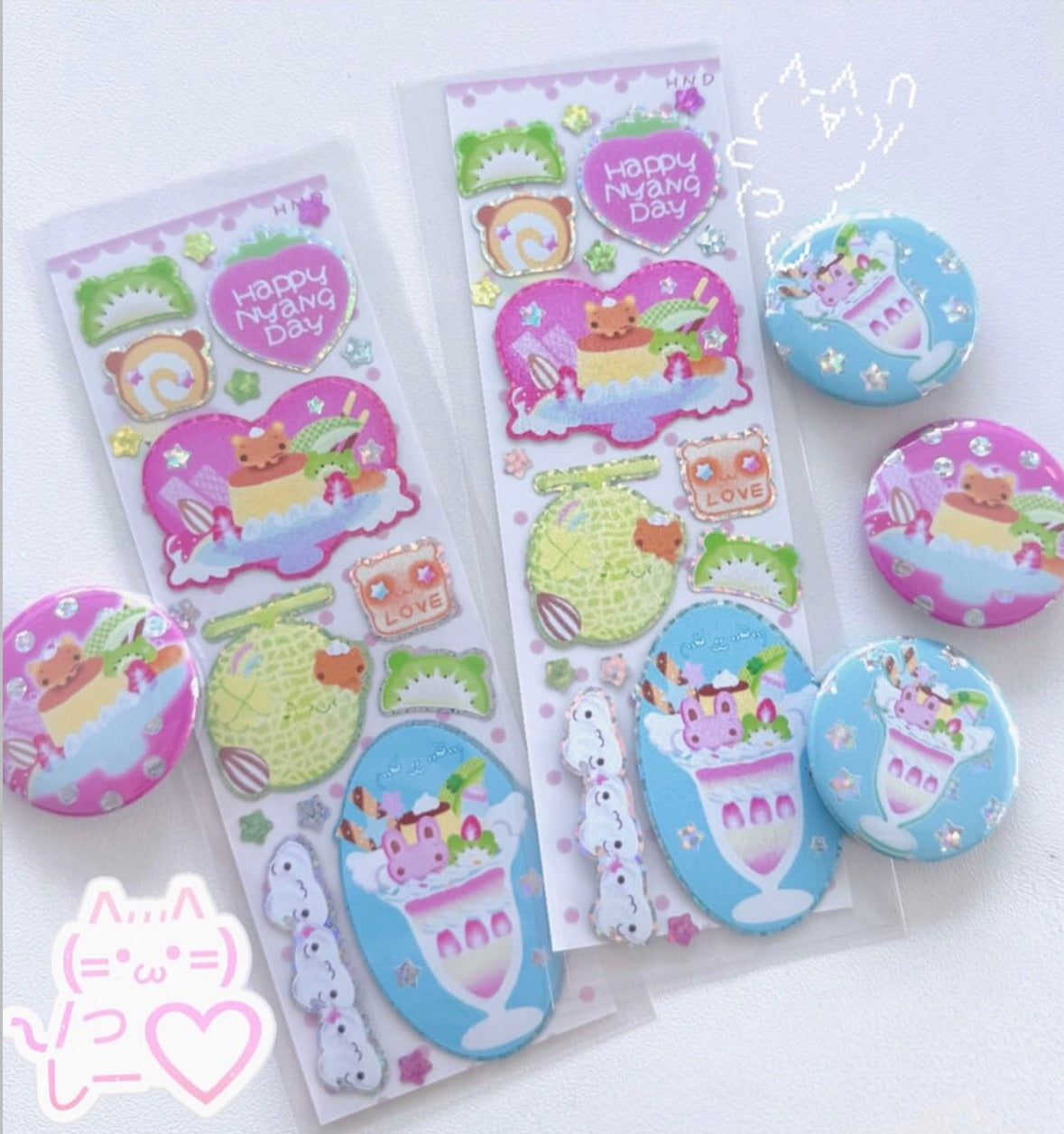 happy_nyang_day: hologram pin buttons