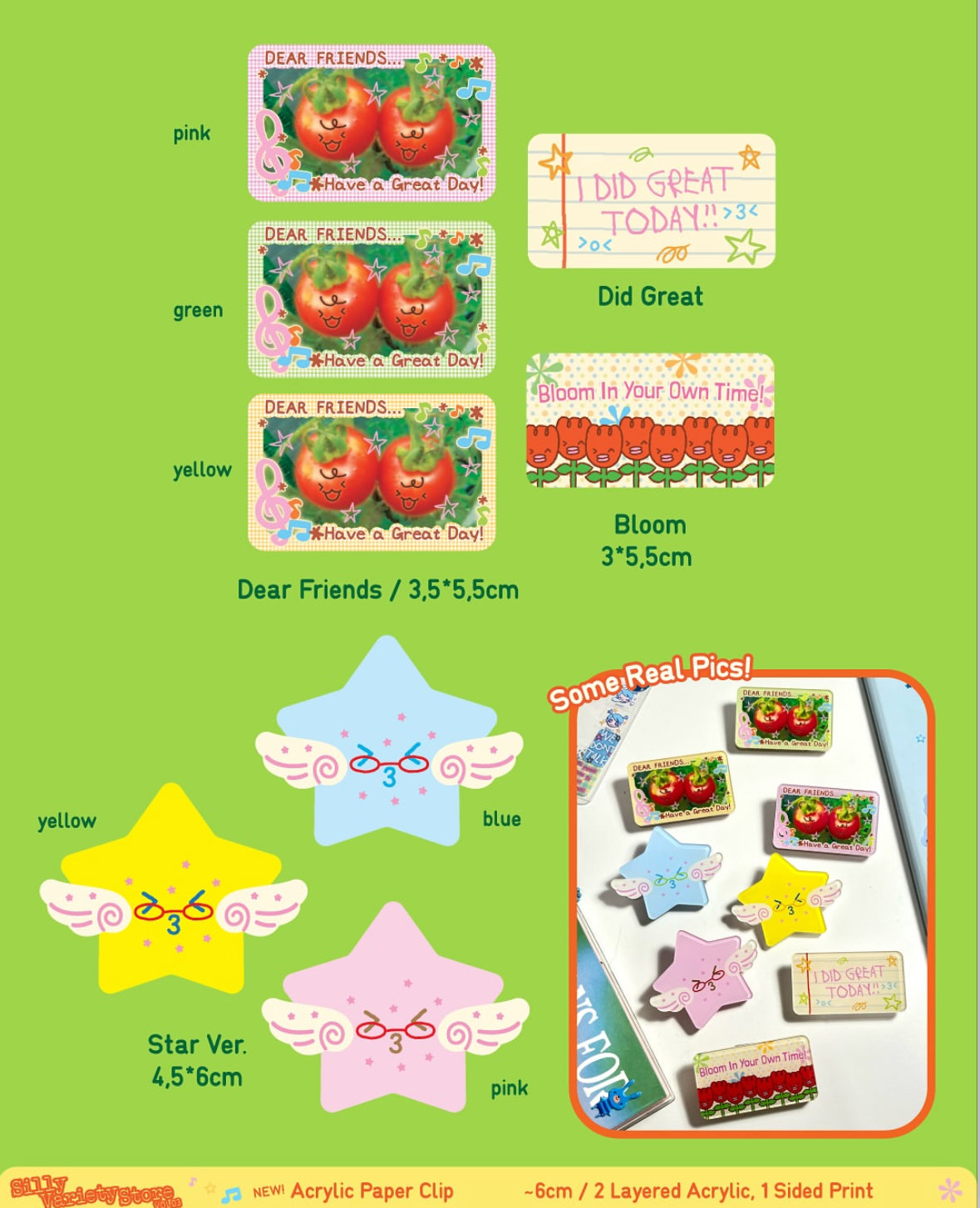 sillyme: star acrylic clips