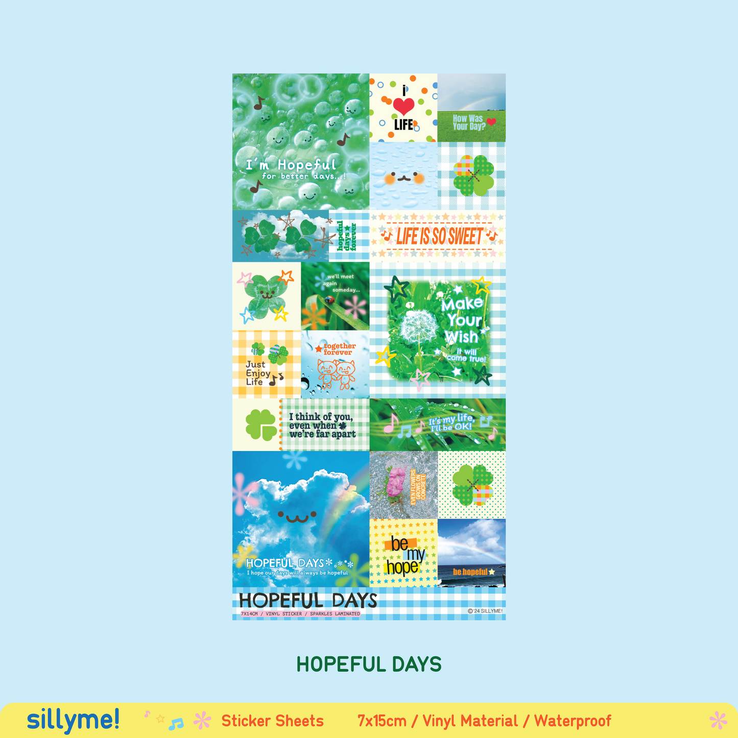 sillyme: hopeful days sticker sheet
