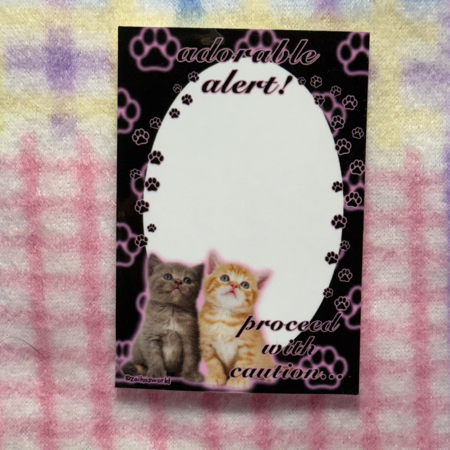 adorable alert: die cut sticker