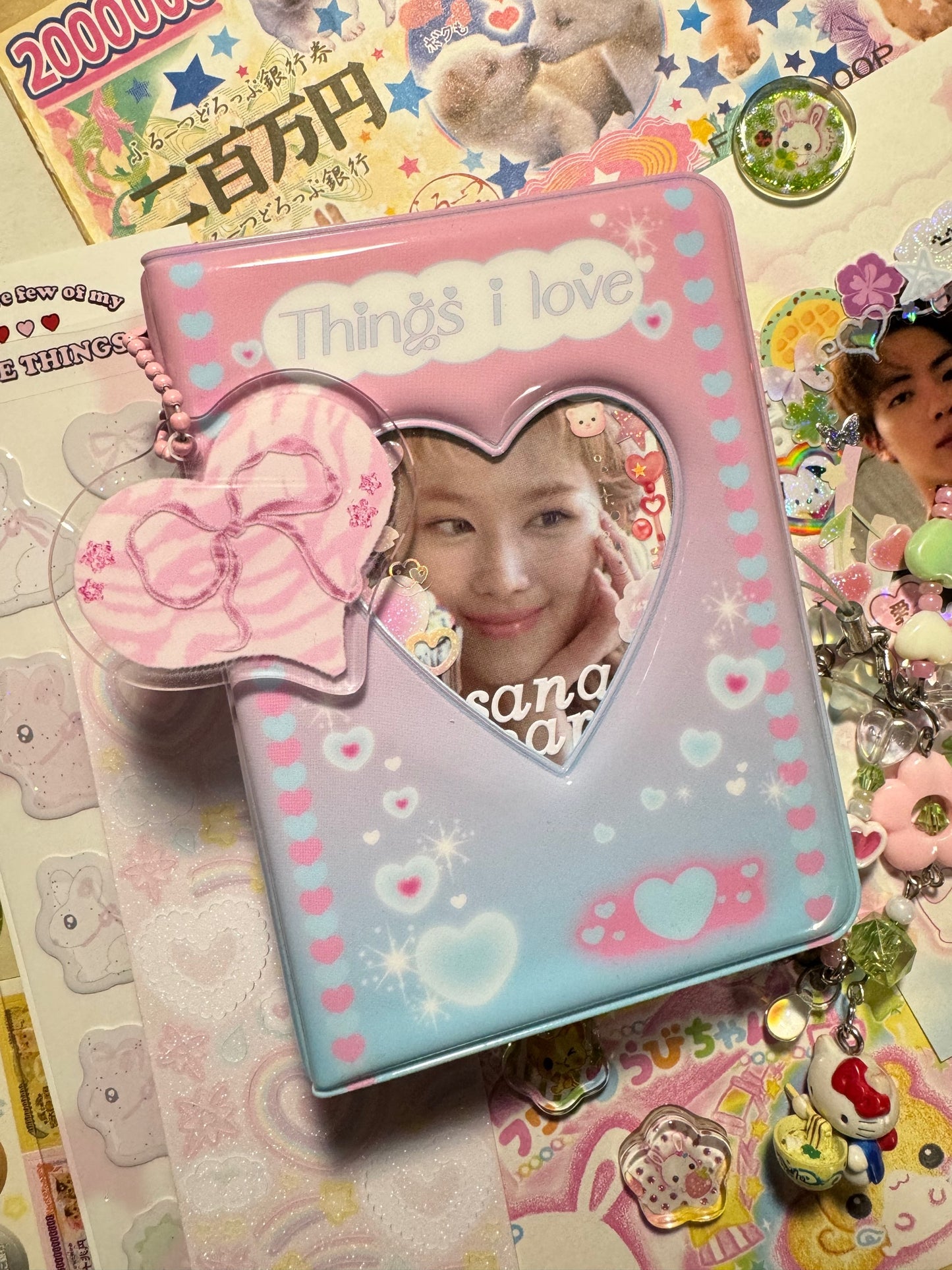 satin bow: acrylic charm keychain