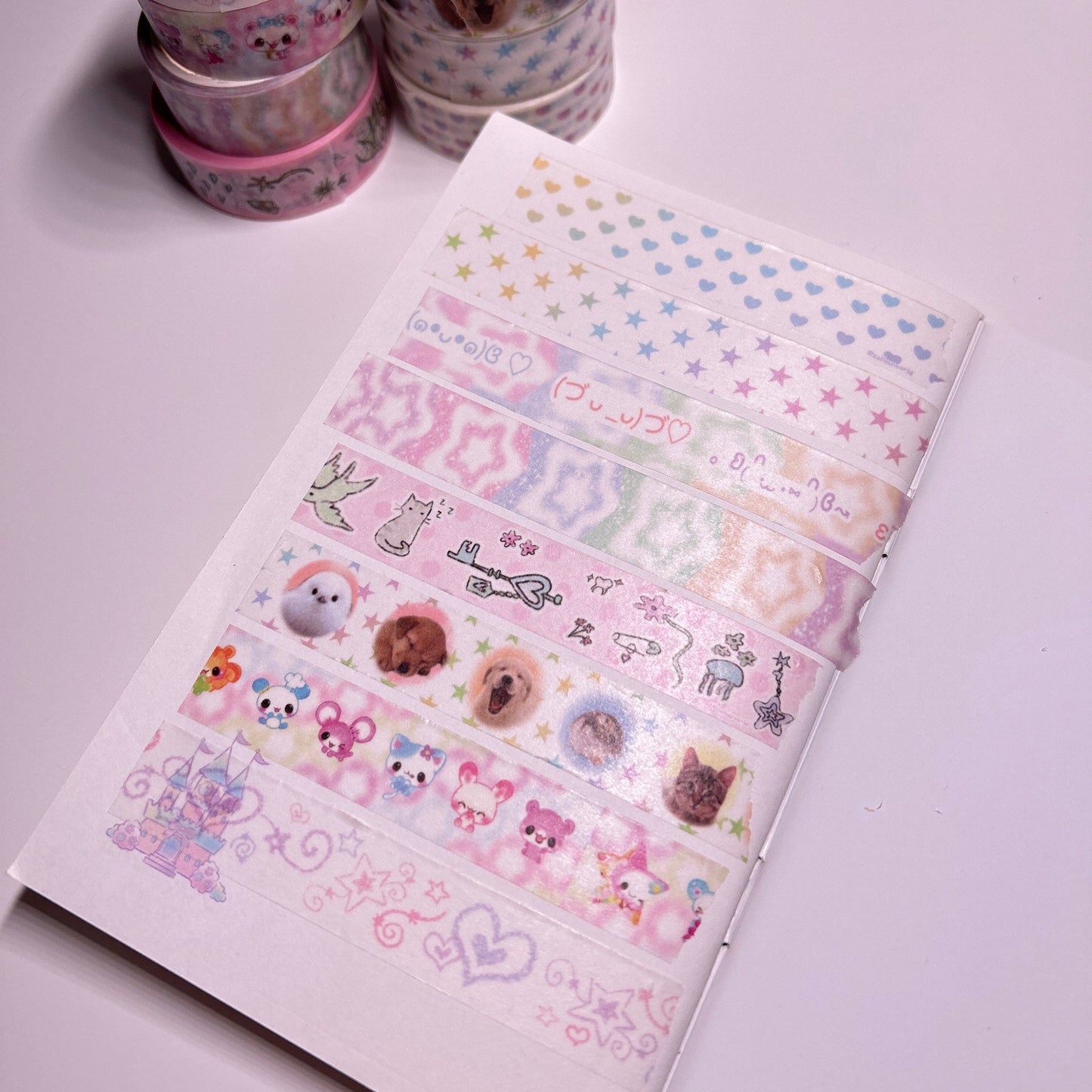 rainbow hearts: washi tape