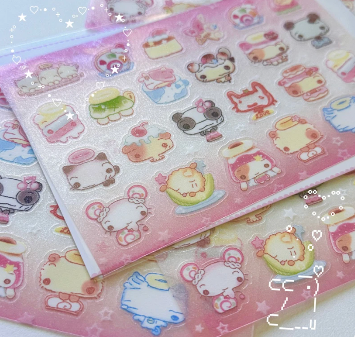 happy_nyang_day: Soft and Sweet Friends sticker sheet