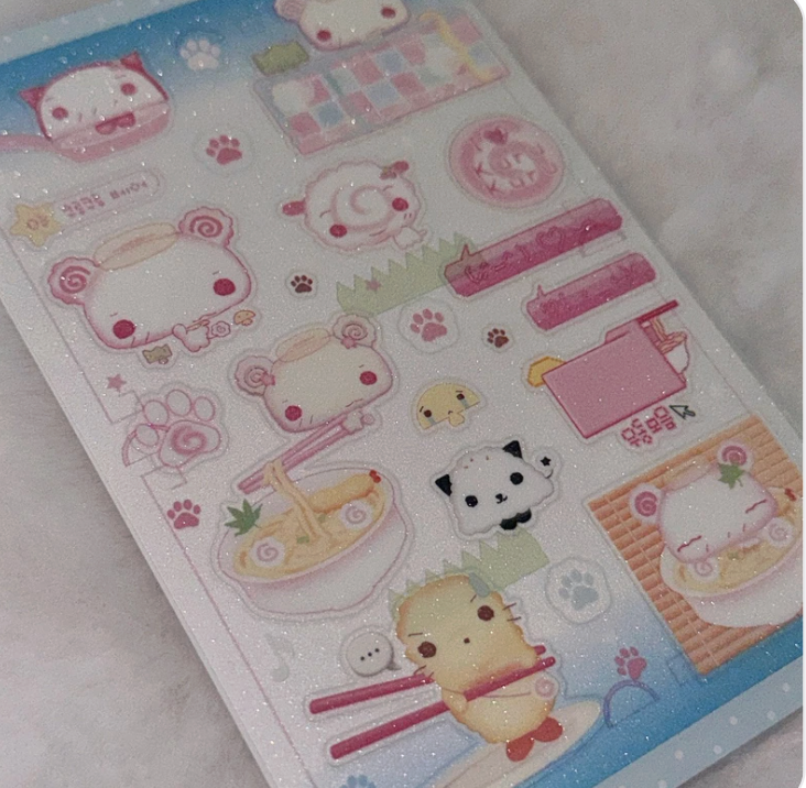 happy_nyang_day: Kurukuru Bear Blue sticker sheet
