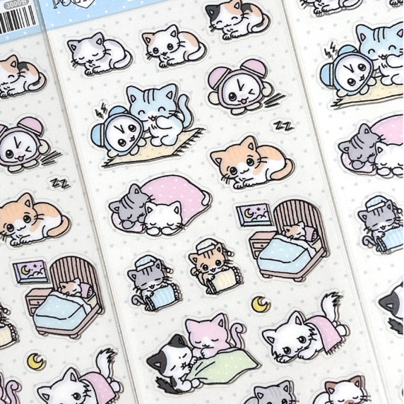 poetico: sleepy cat sticker sheet