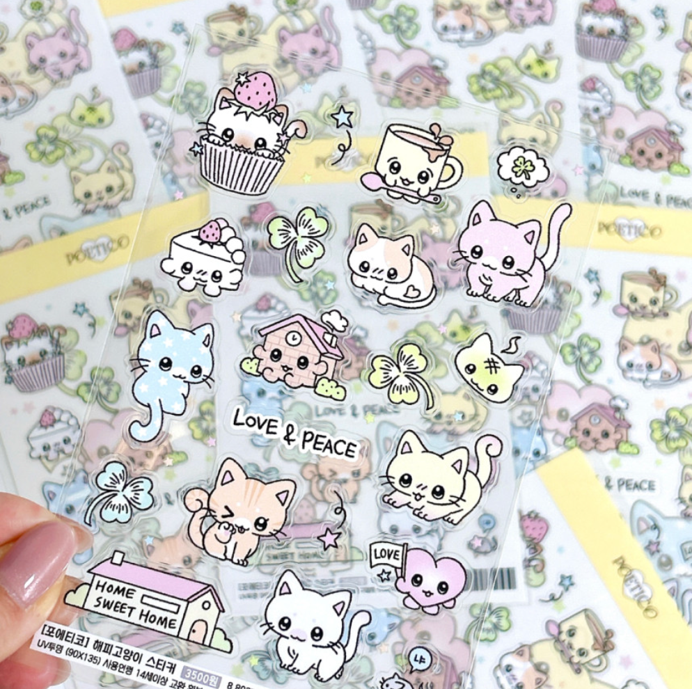 poetico: happy cat sticker sheet