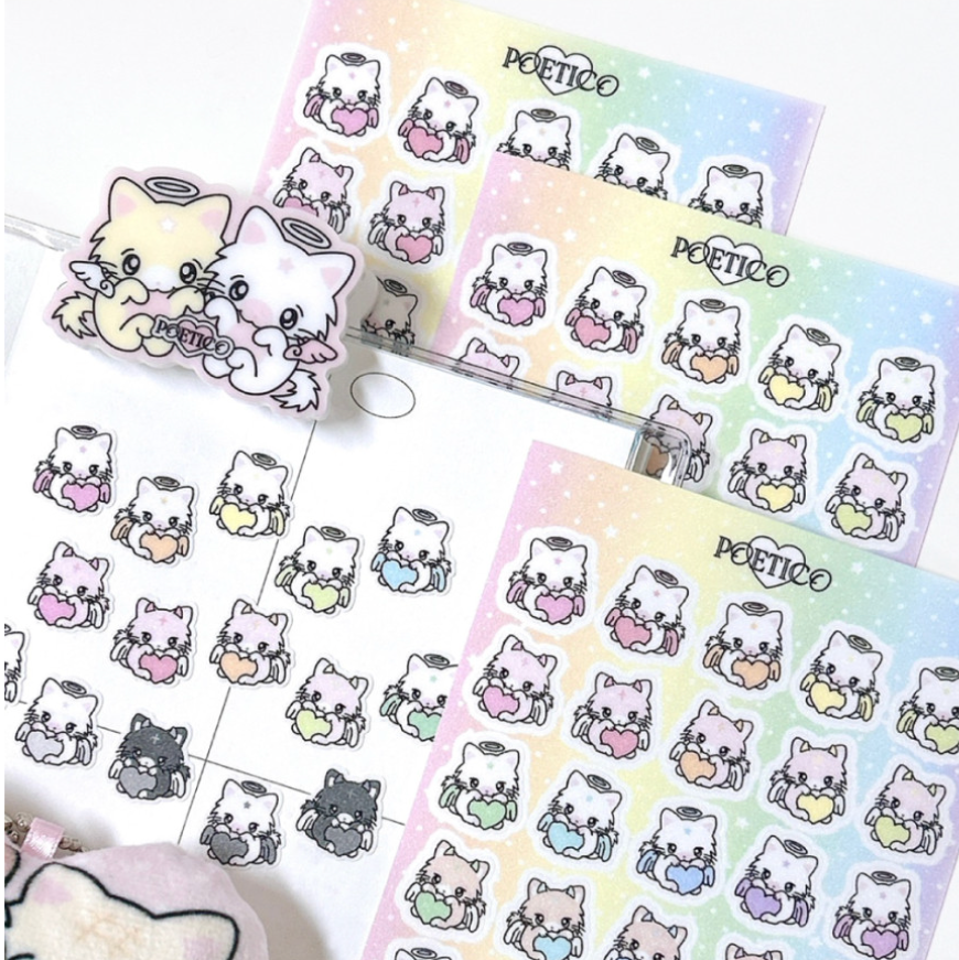 poetico: rainbow cat sticker sheet