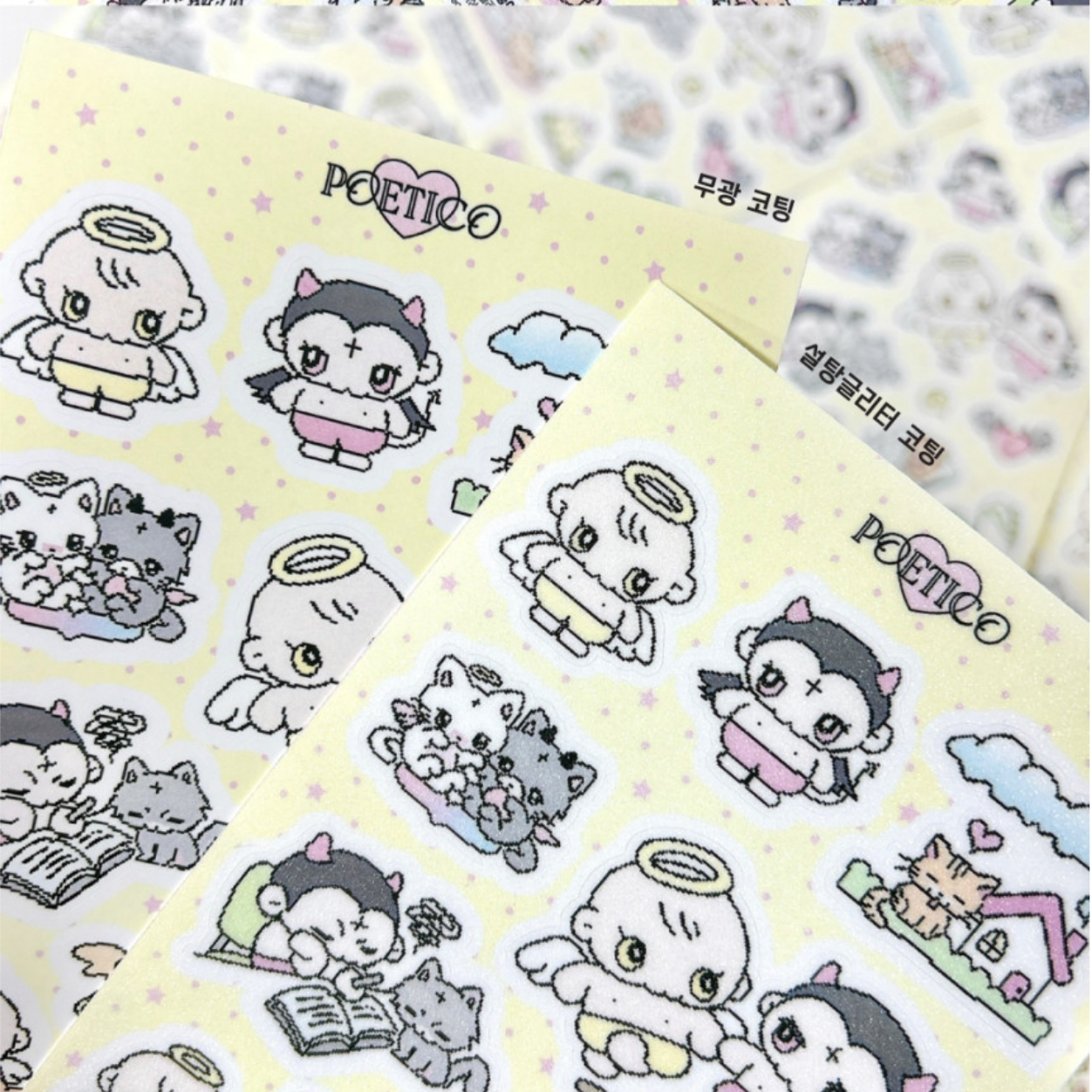 poetico: i like home angel devil sticker sheet