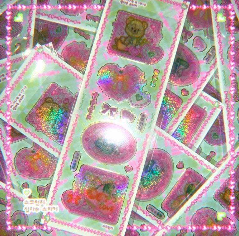 scrunchy: cross stitch stickers