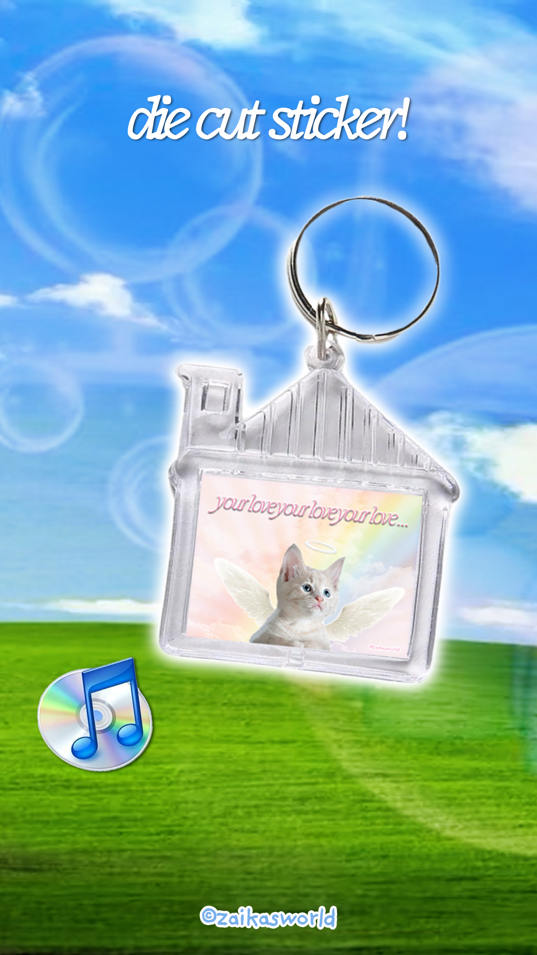 your love your love your love: die cut sticker