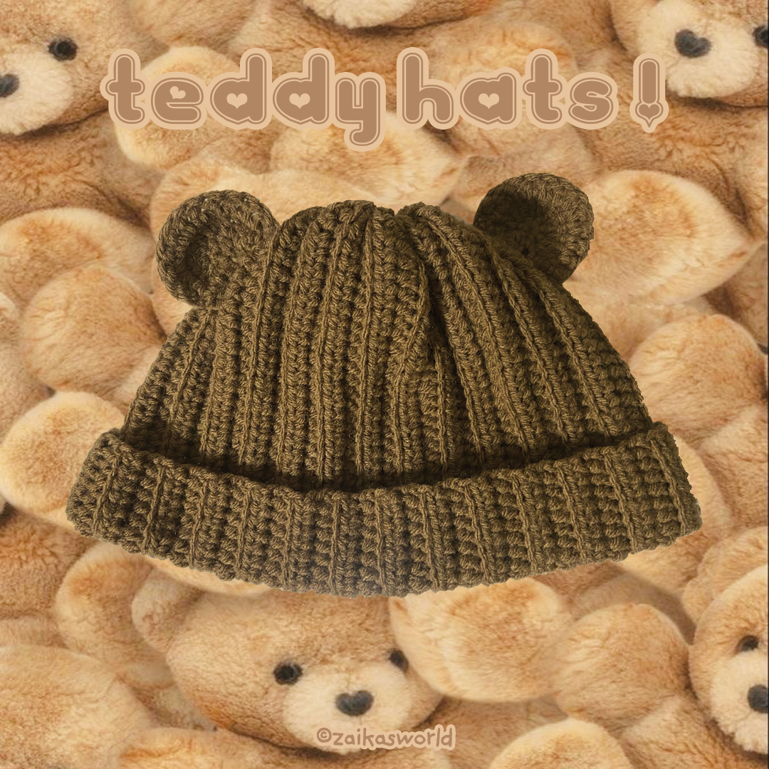 teddy bear: crochet beanies