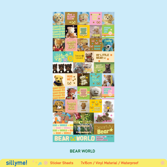 sillyme: bear world sticker sheet