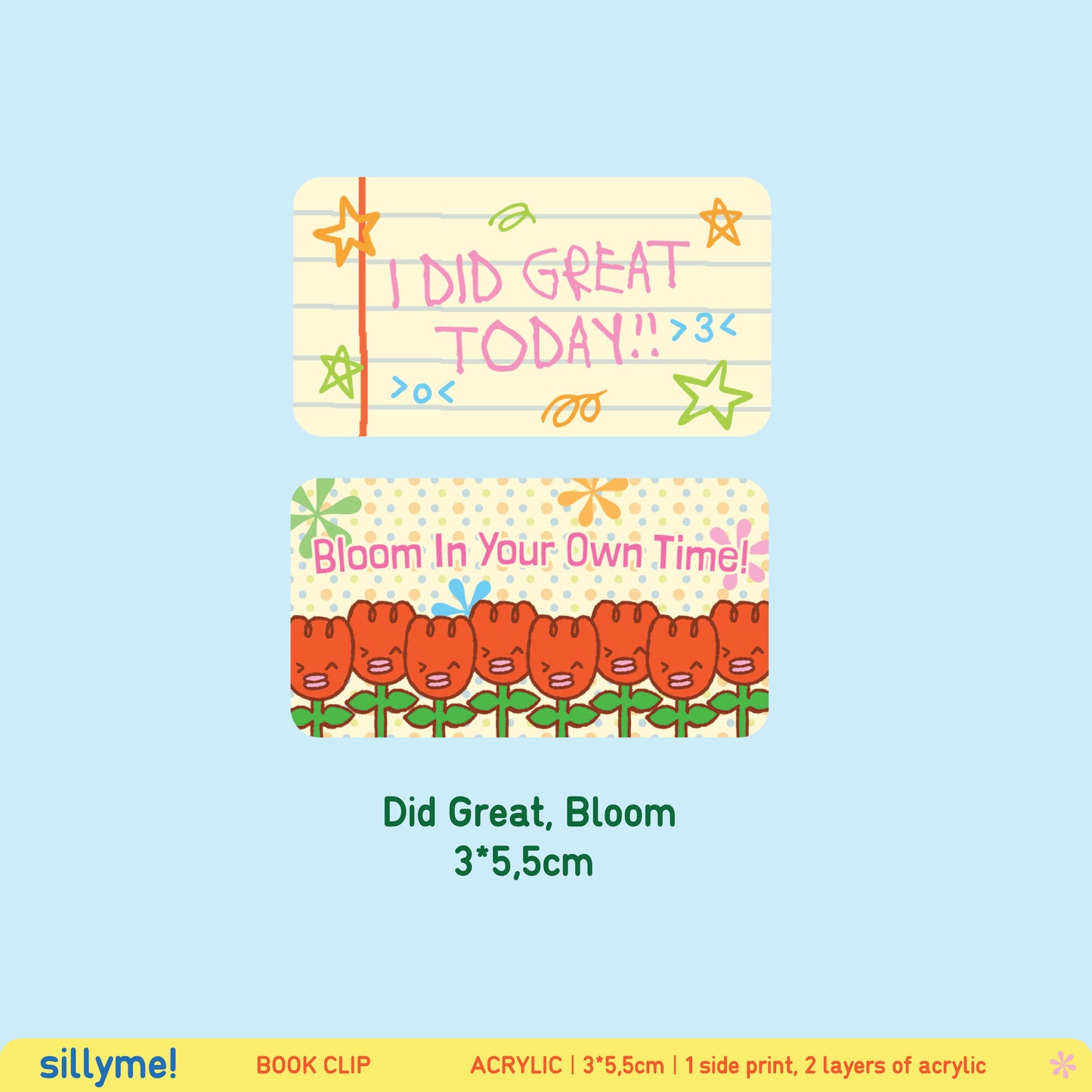 sillyme: did great/bloom acrylic clips