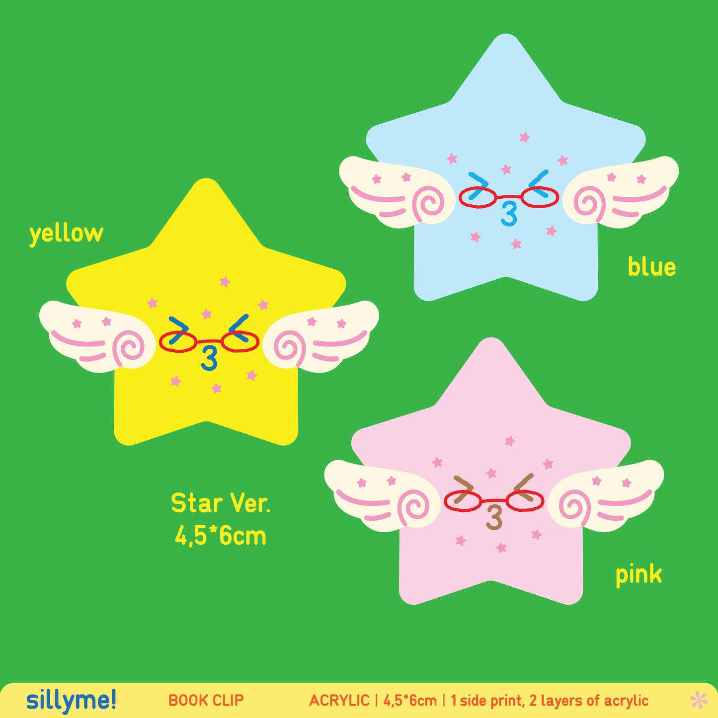 sillyme: star acrylic clips
