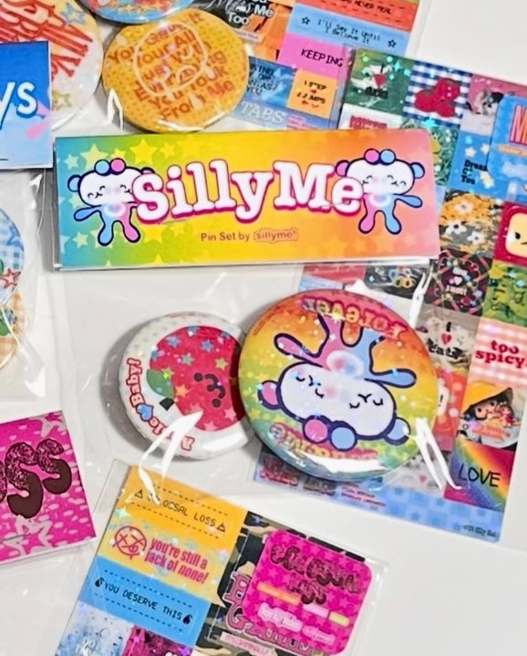 sillyme: you and me button set