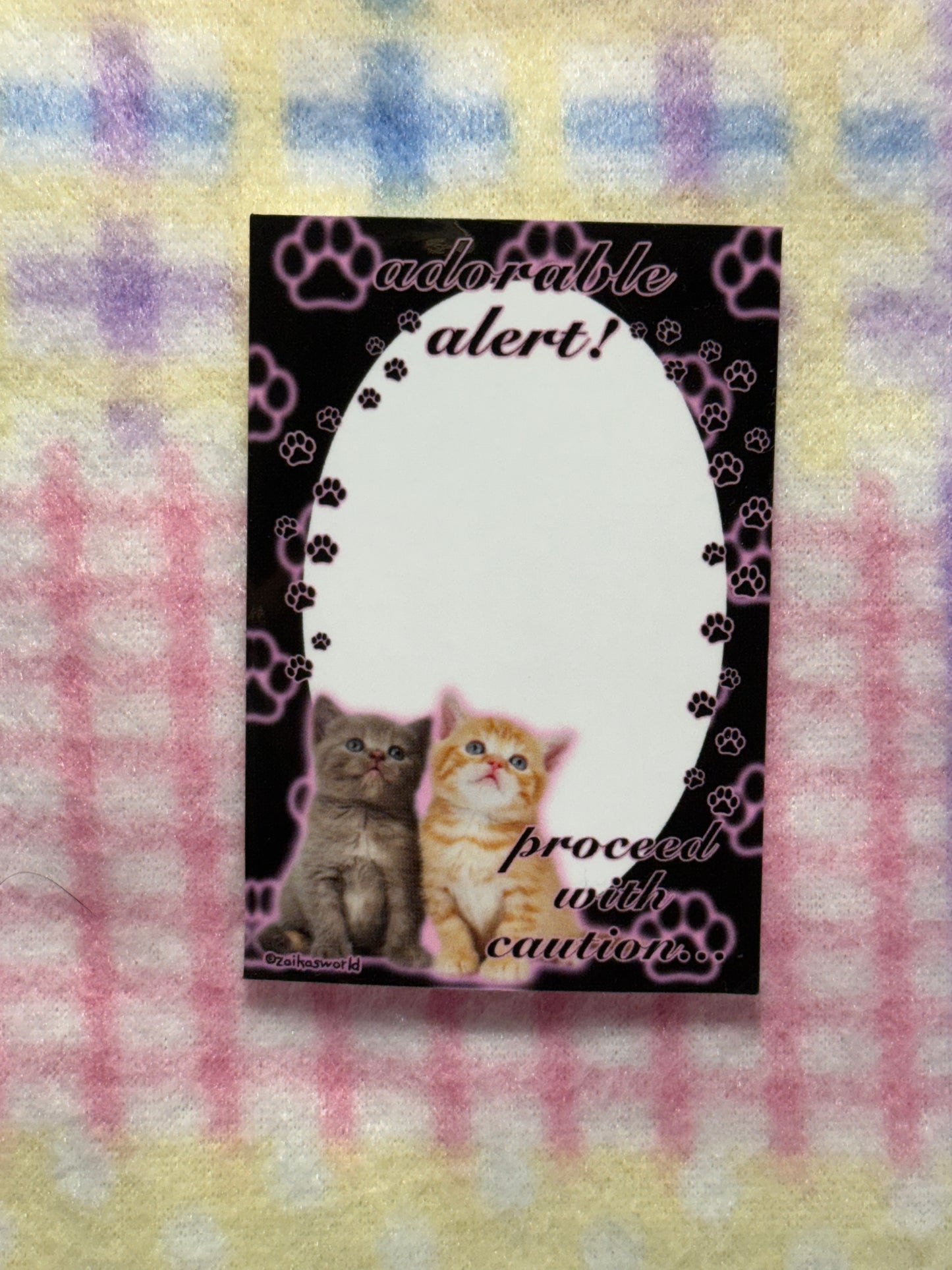adorable alert: die cut sticker