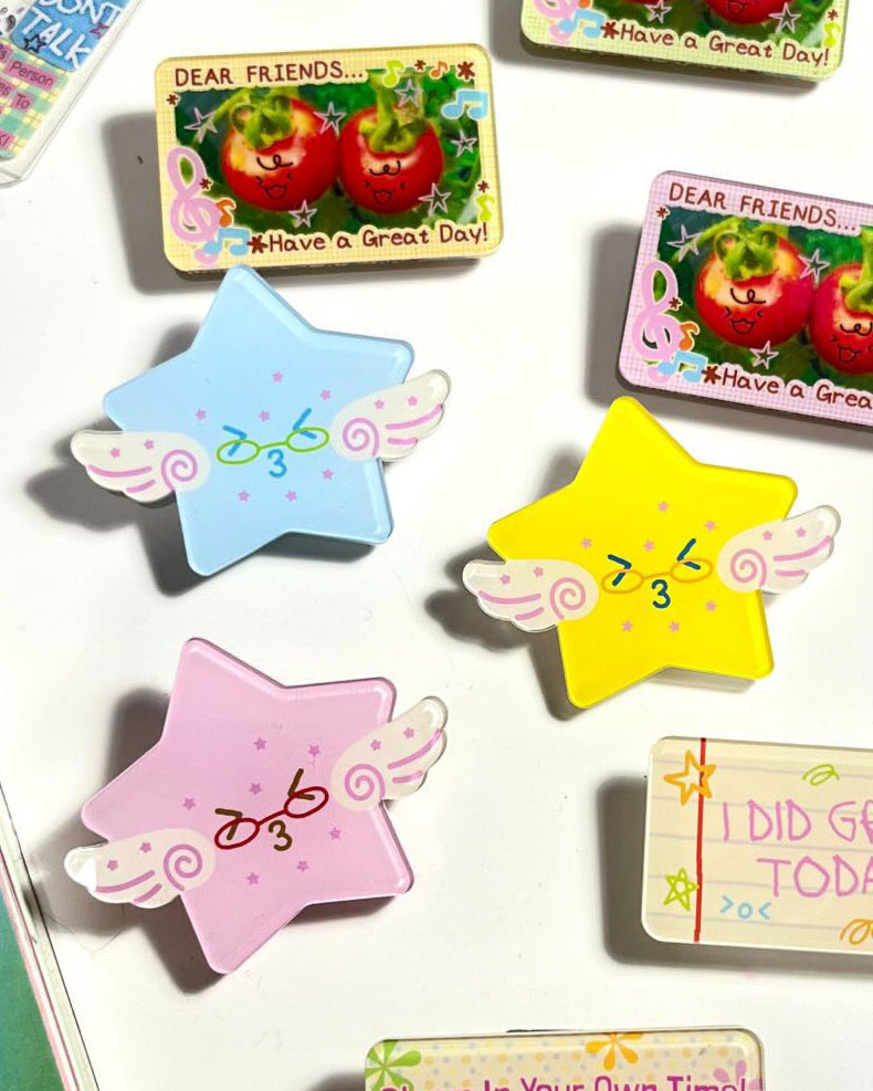 sillyme: star acrylic clips
