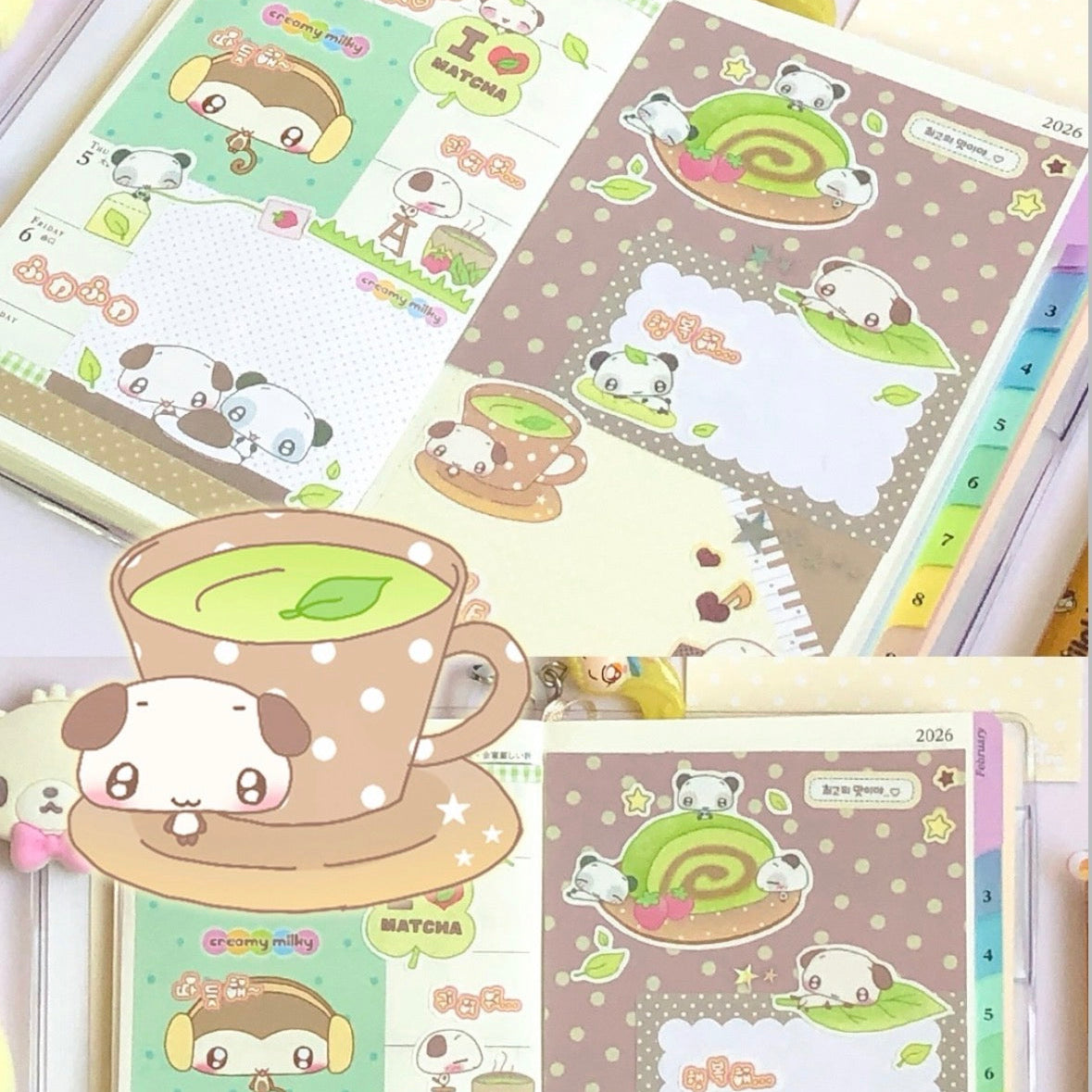 creamy milky: Choco Matcha Friendship sticker sheet