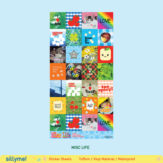 sillyme: misc life sticker sheet