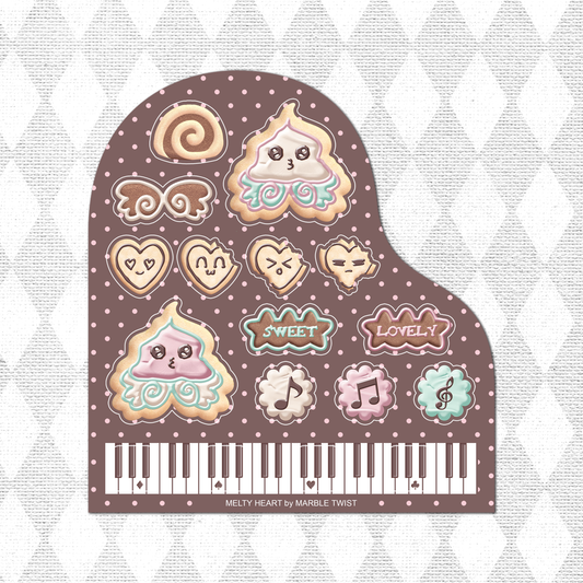 marbletwist: Melty Heart Sticker Sheet