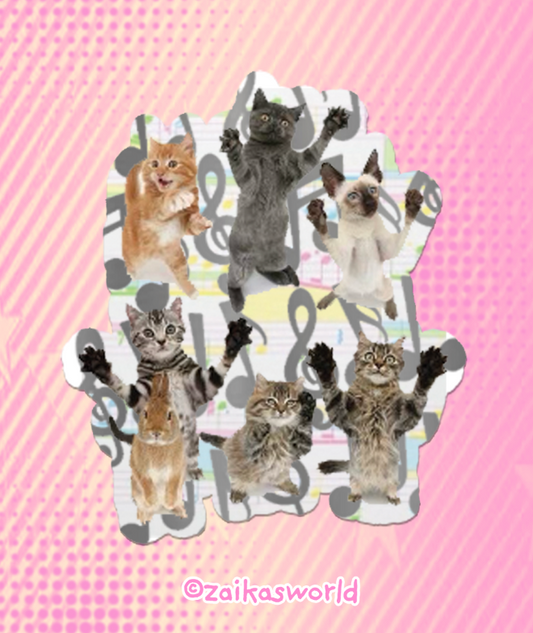 party cats: die cut sticker