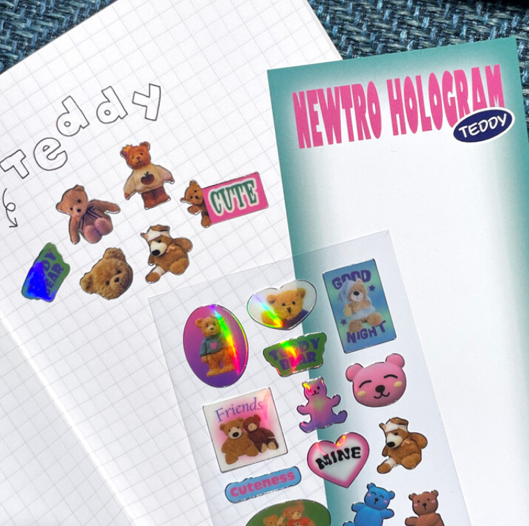 bitbybit: Newtro Hologram Sticker_Teddy