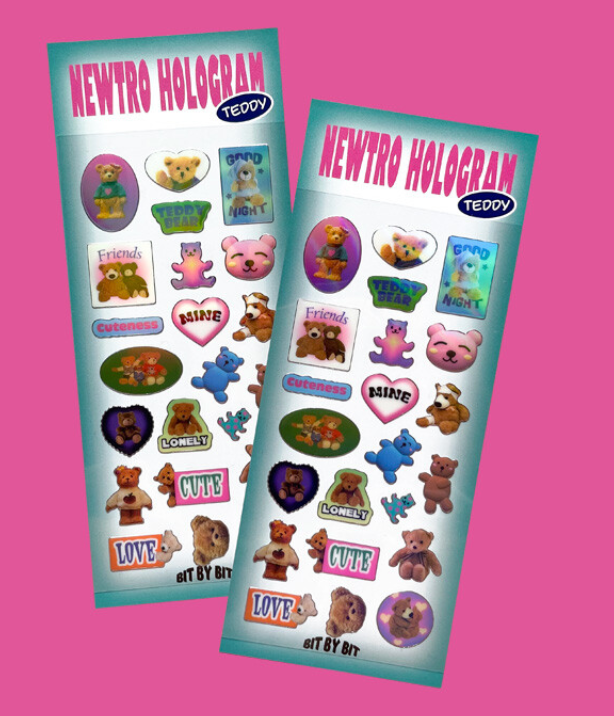bitbybit: Newtro Hologram Sticker_Teddy