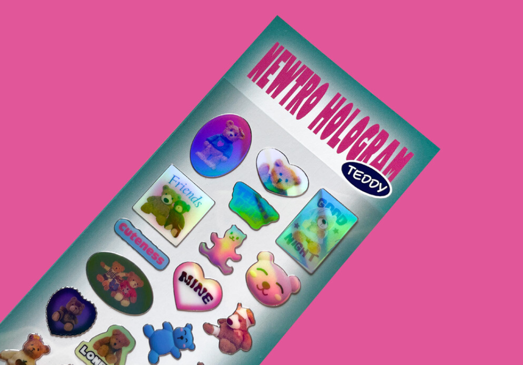bitbybit: Newtro Hologram Sticker_Teddy