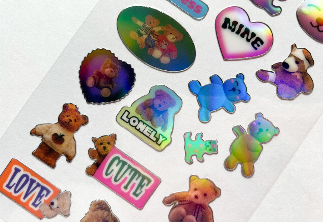 bitbybit: Newtro Hologram Sticker_Teddy
