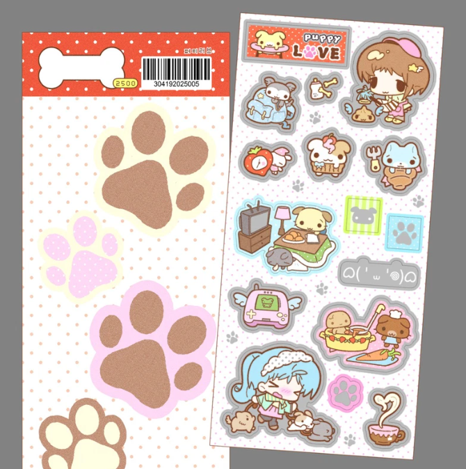3eotty: puppy love sticker sheet