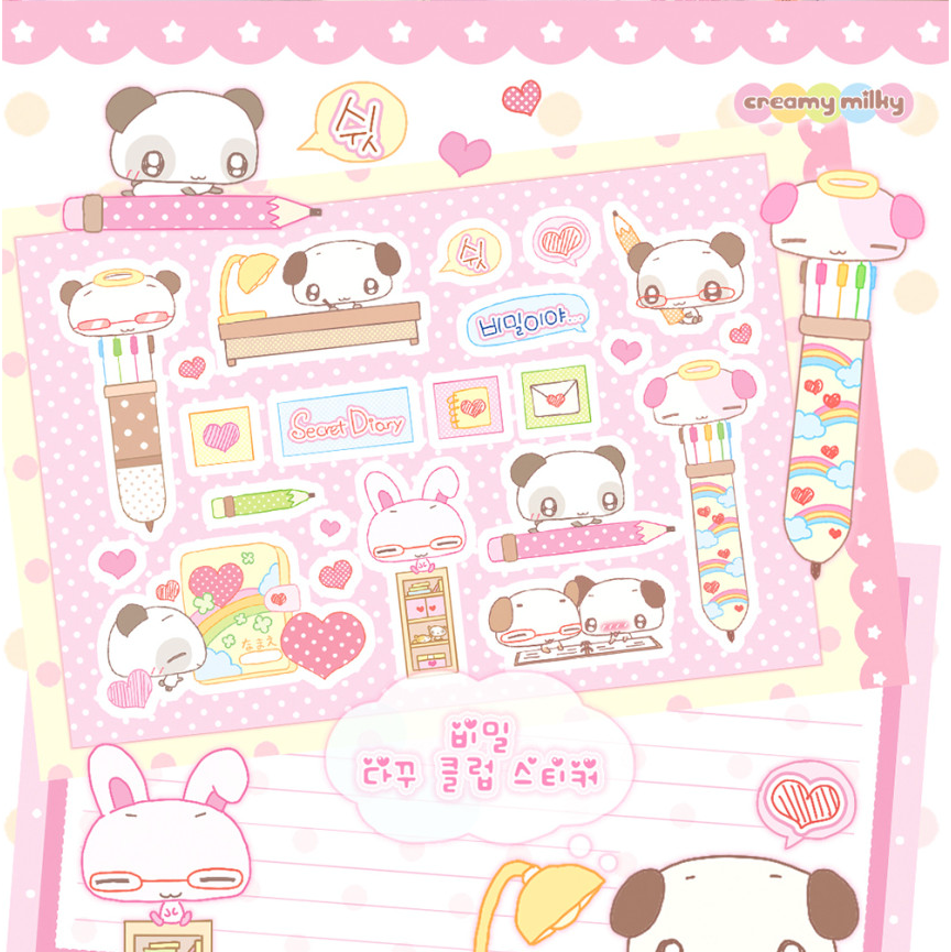 creamy milky: Secret Dakku Club sticker sheet
