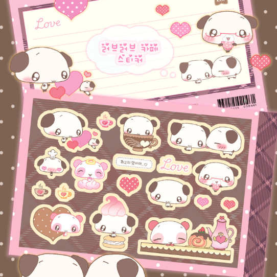 creamy milky: Love Love Cafe sticker sheet