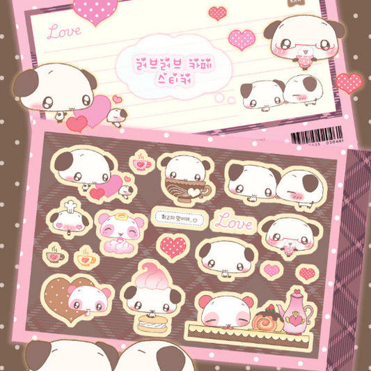 creamy milky: Love Love Cafe sticker sheet