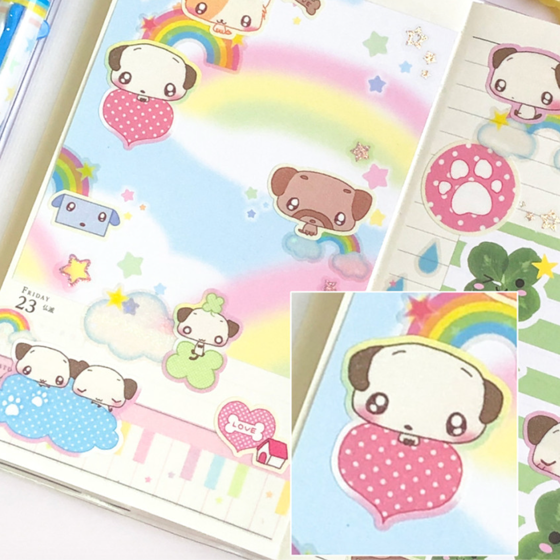 creamy milky: Puppy's Day sticker sheet