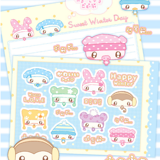 creamy milky: Winter Friends sticker sheet