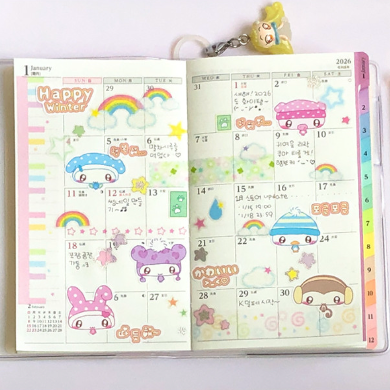 creamy milky: Winter Friends sticker sheet