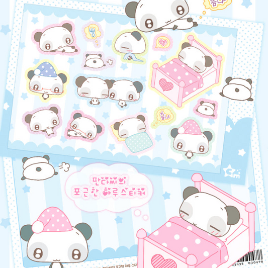 creamy milky: Panda's Cozy Day sticker sheet