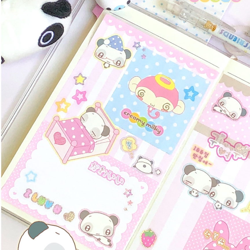 creamy milky: Panda's Cozy Day sticker sheet