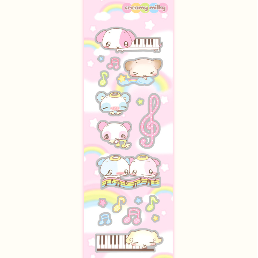 creamy milky: Melody Hologram sticker sheet