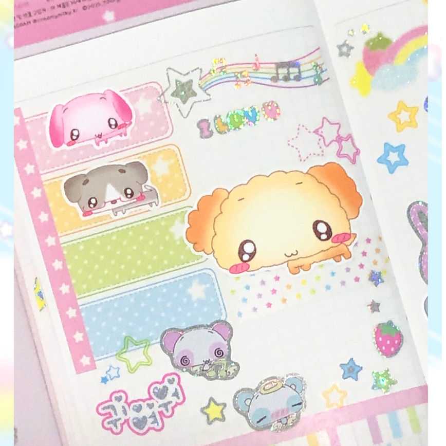 creamy milky: Melody Hologram sticker sheet
