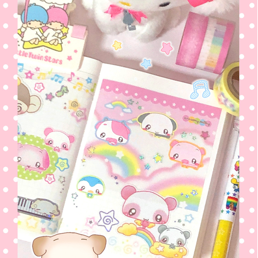 creamy milky: Melody Hologram sticker sheet