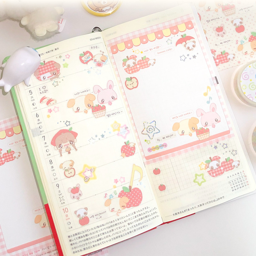 creamy milky: Apple-like Day sticker sheet