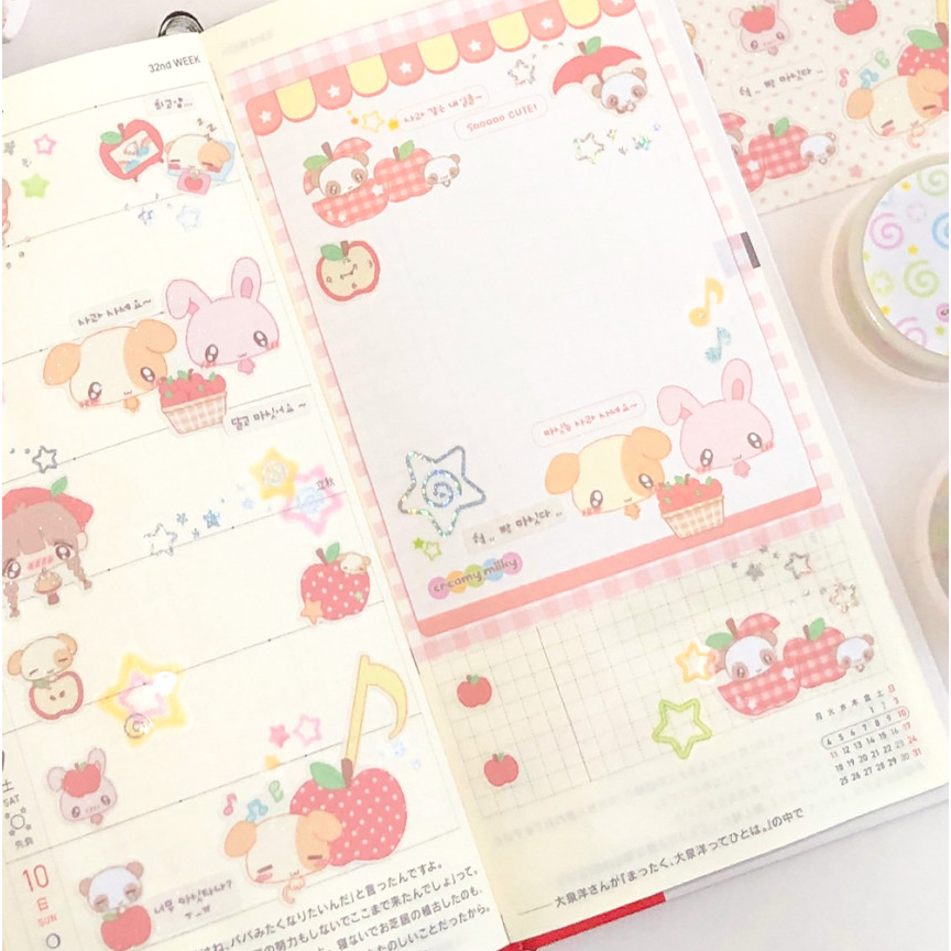 creamy milky: Apple-like Day sticker sheet