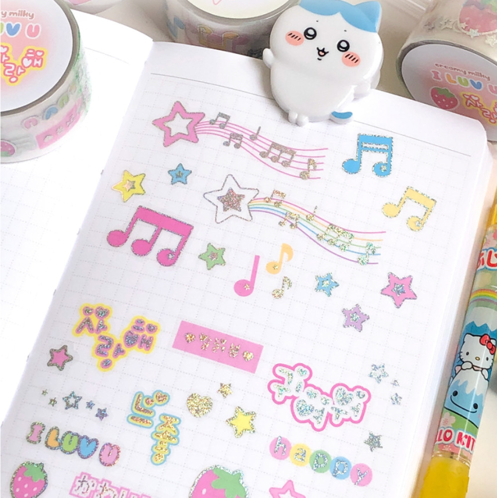 creamy milky: kiss cut washi tapes
