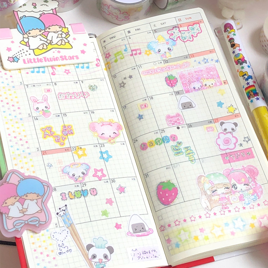creamy milky: kiss cut washi tapes