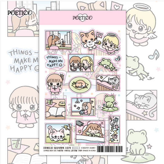 poetico: happiness in everyday life sticker sheet