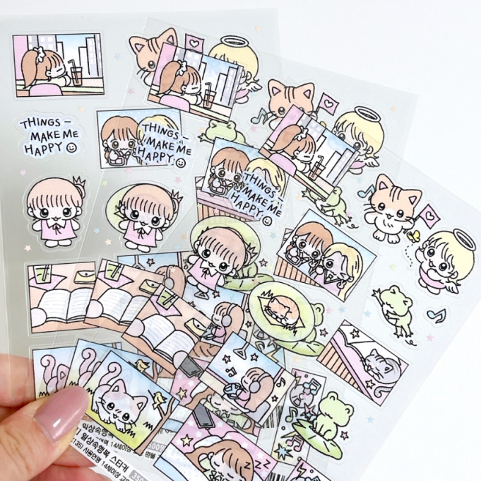 poetico: happiness in everyday life sticker sheet
