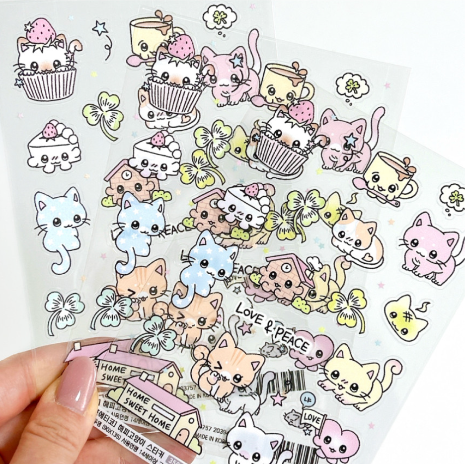 poetico: happy cat sticker sheet