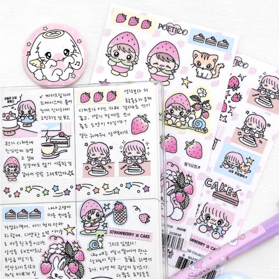 poetico: strawberry fairy sticker sheet