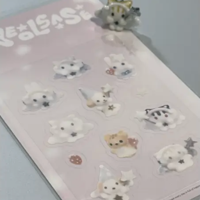 byeolsase: pink guardian angel sticker sheet